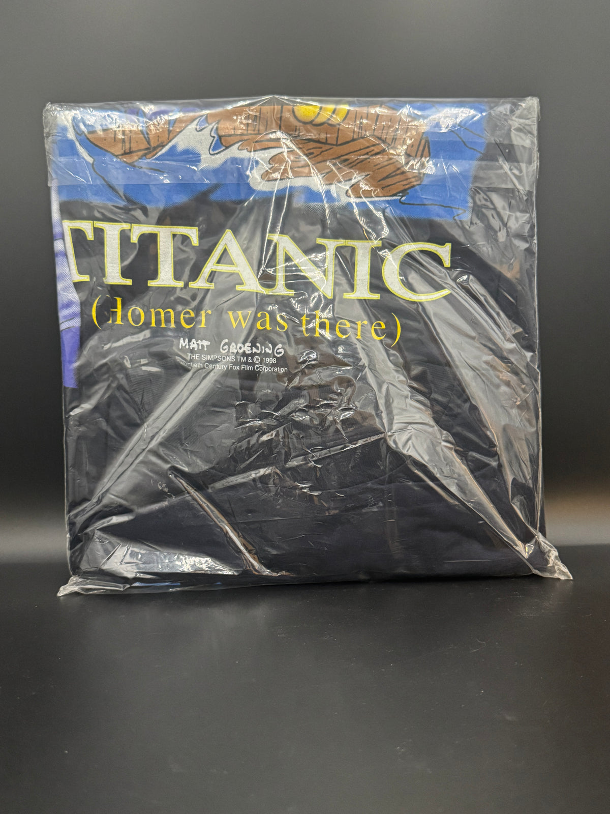 The Simpsons – "Titanic (Homer Was There)" Vintage T-Shirt | 1998 | Größe L | Redwood | NEU & SEALED
