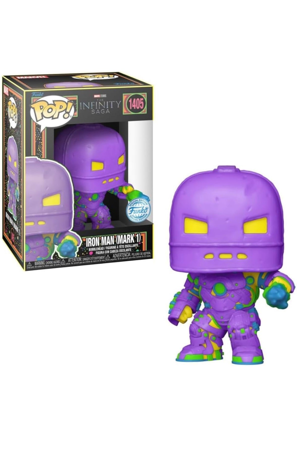 Funko Pop! Marvel The Infinity Saga – Iron Man (Mark 1) Blacklight #1405 | Target Exclusive