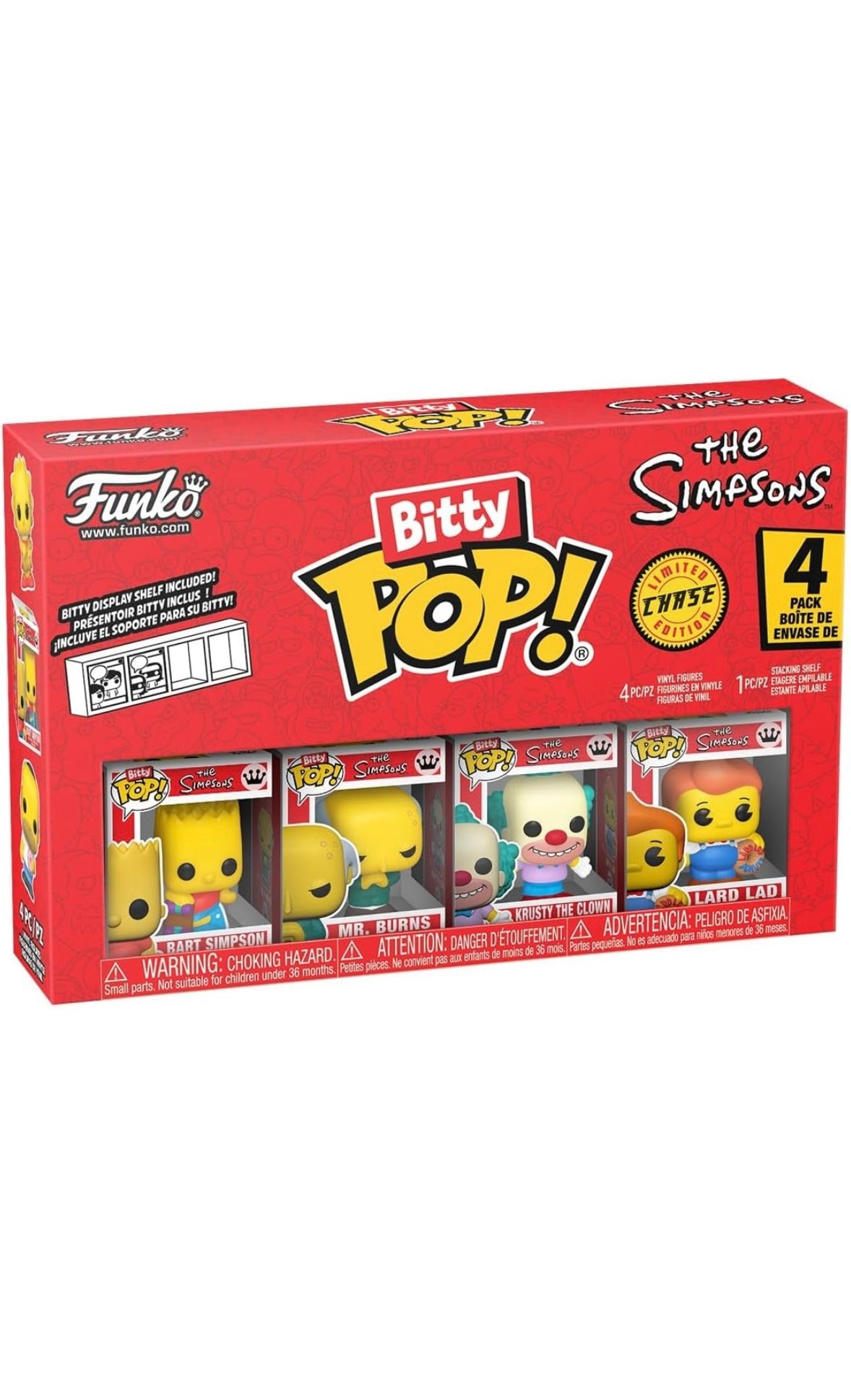 Funko Bitty Pop! – The Simpsons 4er-Pack Serie 1 | inkl. Chase Edition Lard Lad