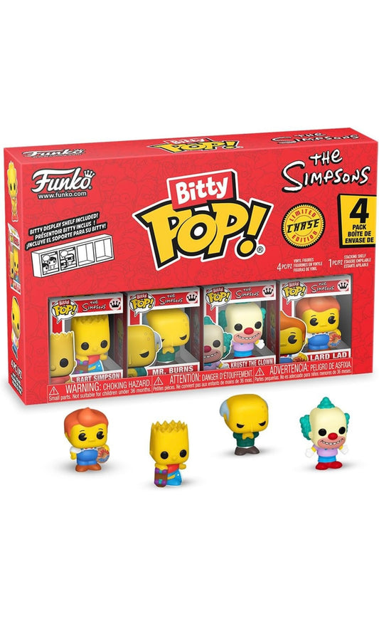 Funko Bitty Pop! – The Simpsons 4er-Pack Serie 1 | inkl. Chase Edition Lard Lad