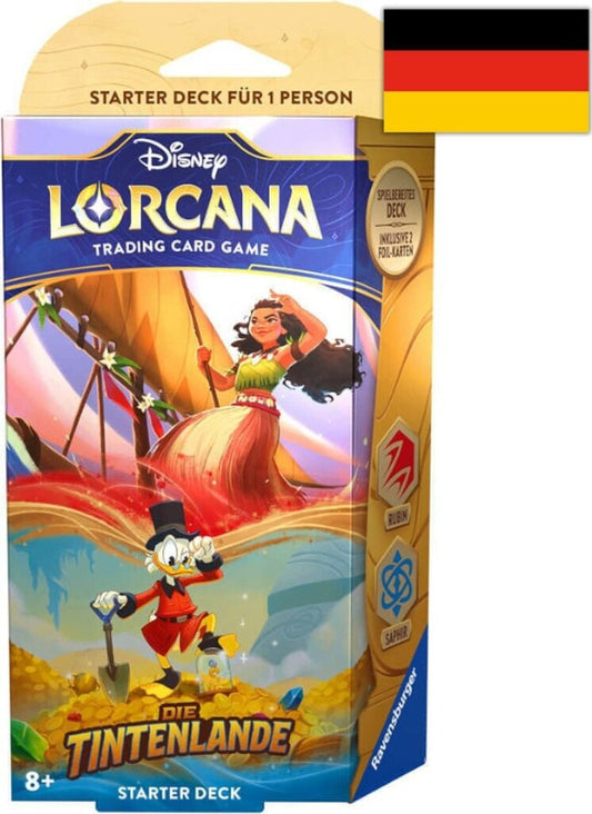 Ravensburger – Disney Lorcana | Die Tintenlande | Starter Deck Rubin & Saphir | Deutsch