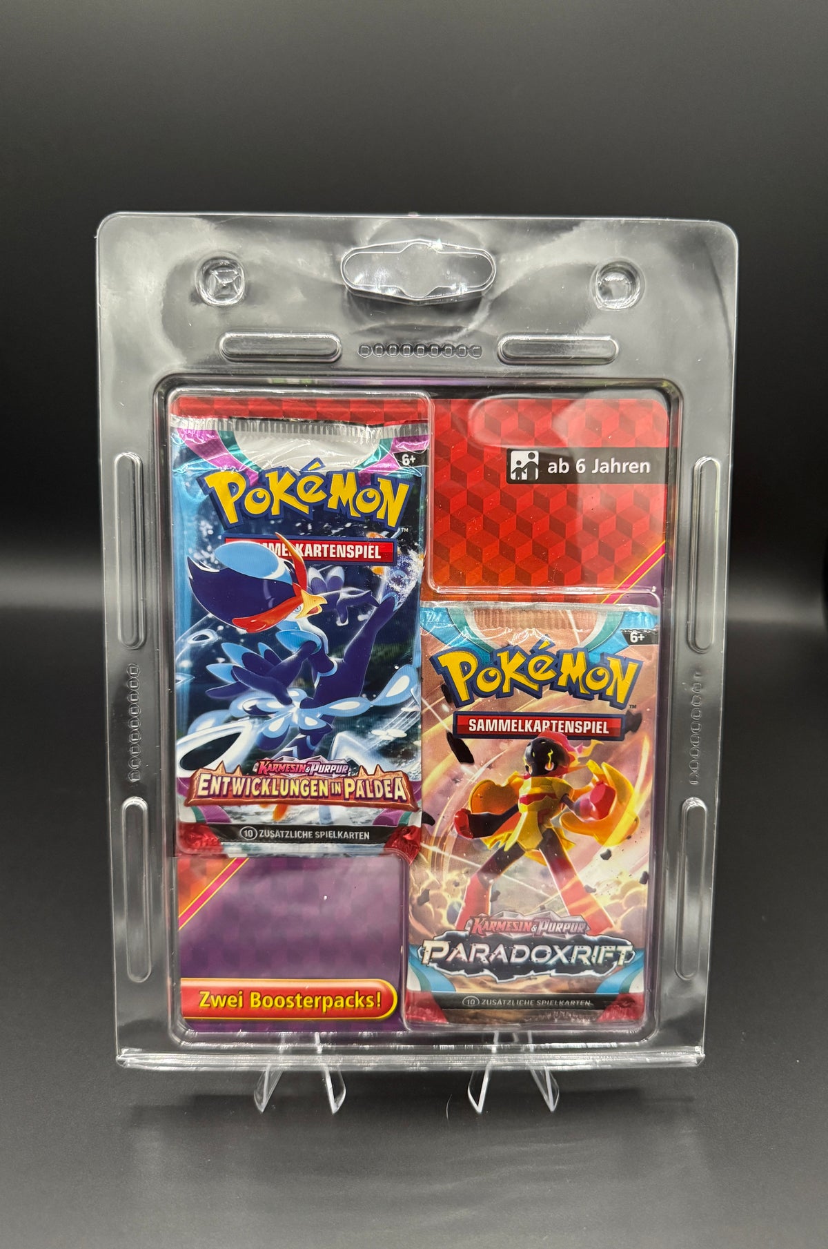 Pokémon TCG – 2er Blister | Entwicklungen in Paldea & Paradoxrift | Karmesin & Purpur | Deutsch