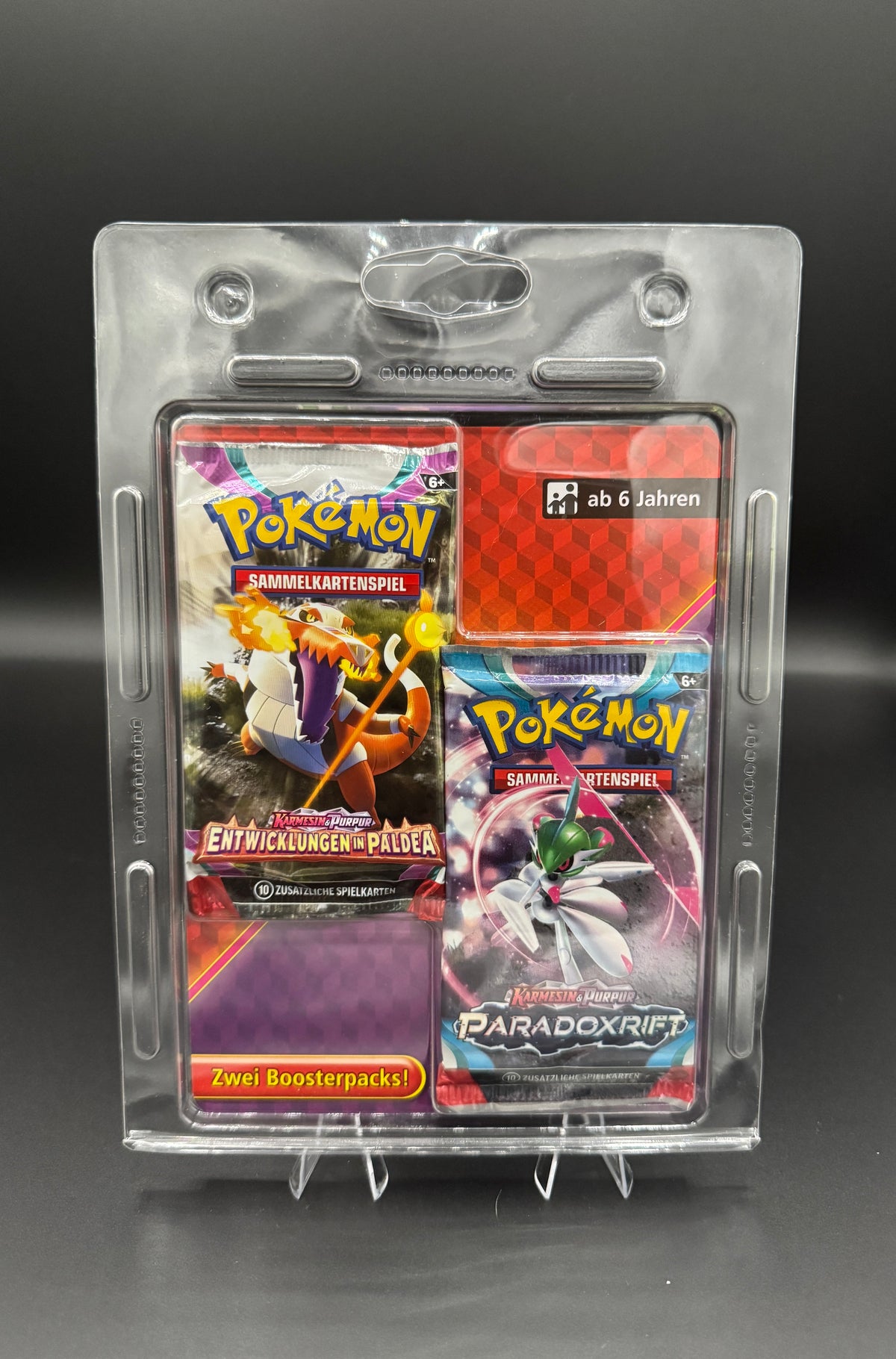 Pokémon TCG – 2er Blister | Entwicklungen in Paldea & Paradoxrift | Karmesin & Purpur | Deutsch