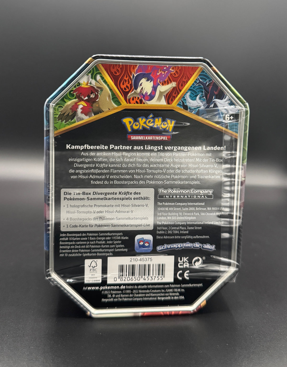 Pokémon TCG – Hisui-Tornupto V Tin-Box | Divergent Powers 2022 | DE | NEU & SEALED