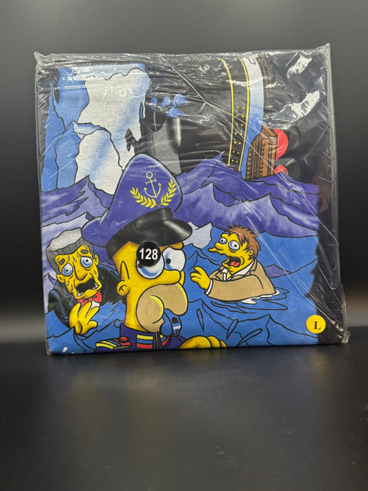 The Simpsons – "Titanic (Homer Was There)" Vintage T-Shirt | 1998 | Größe L | Redwood | NEU & SEALED