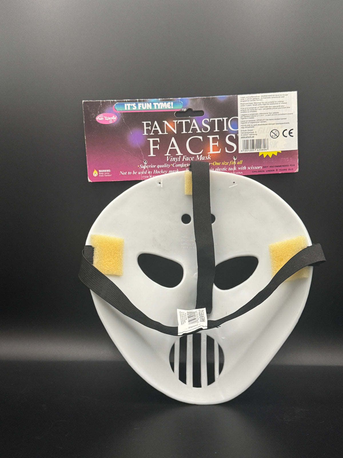 Fun World – Fantastic Faces Jason Voorhees Hockey Maske | Glow in the Dark | Vinyl | OVP